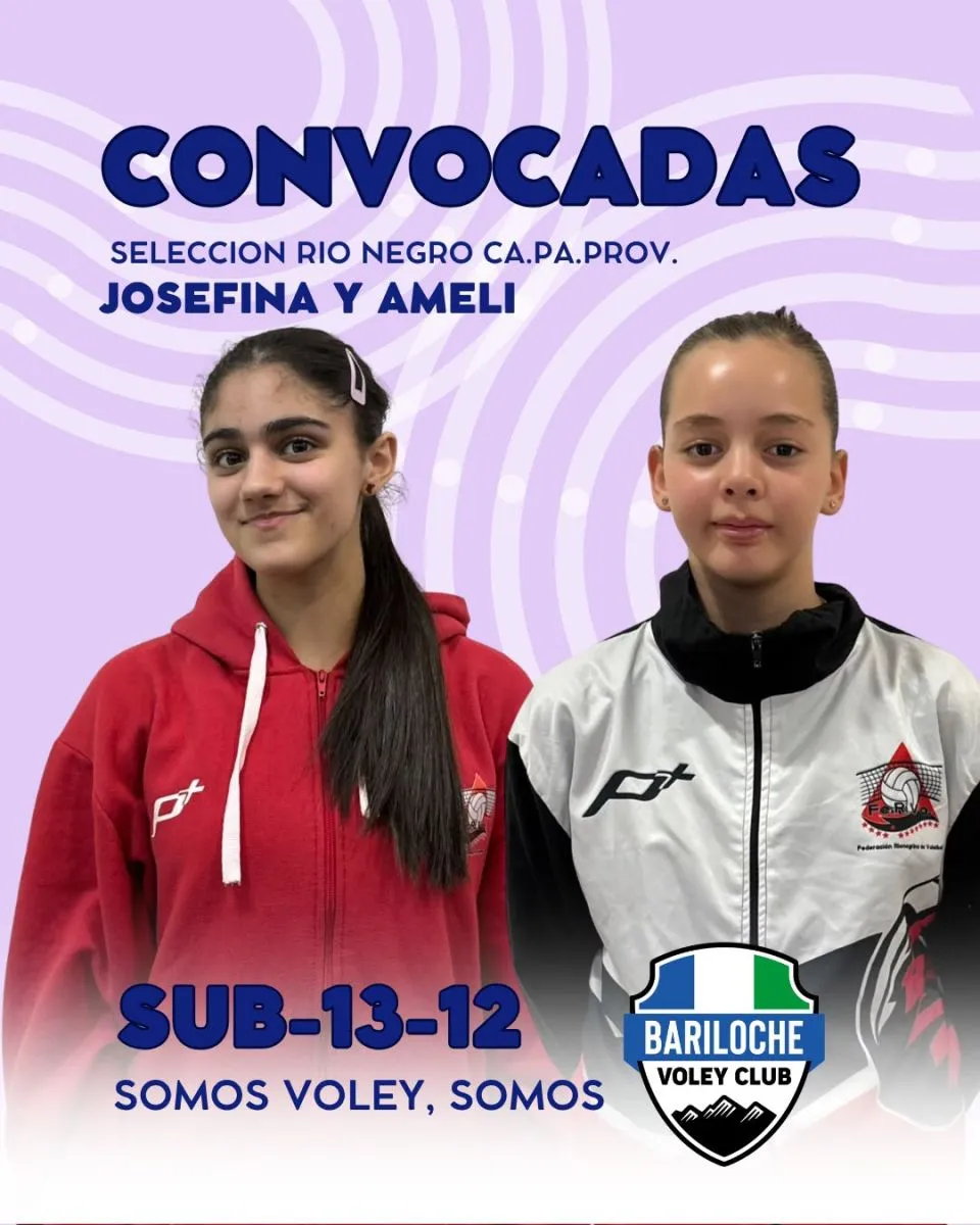 Dos jugadoras del Bariloche Vóley Club integran los seleccionados de Río Negro en el CAPaProV 2026