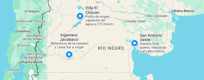 El ambicioso proyecto que buscó llevar agua del Limay al mar y desafió al gobierno nacional