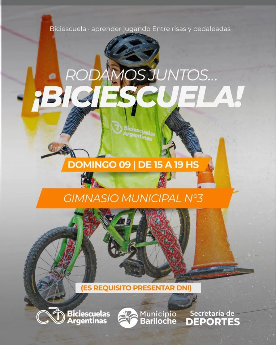 Nueva edición de Biciescuela en Bariloche: jornada recreativa para niños y familias