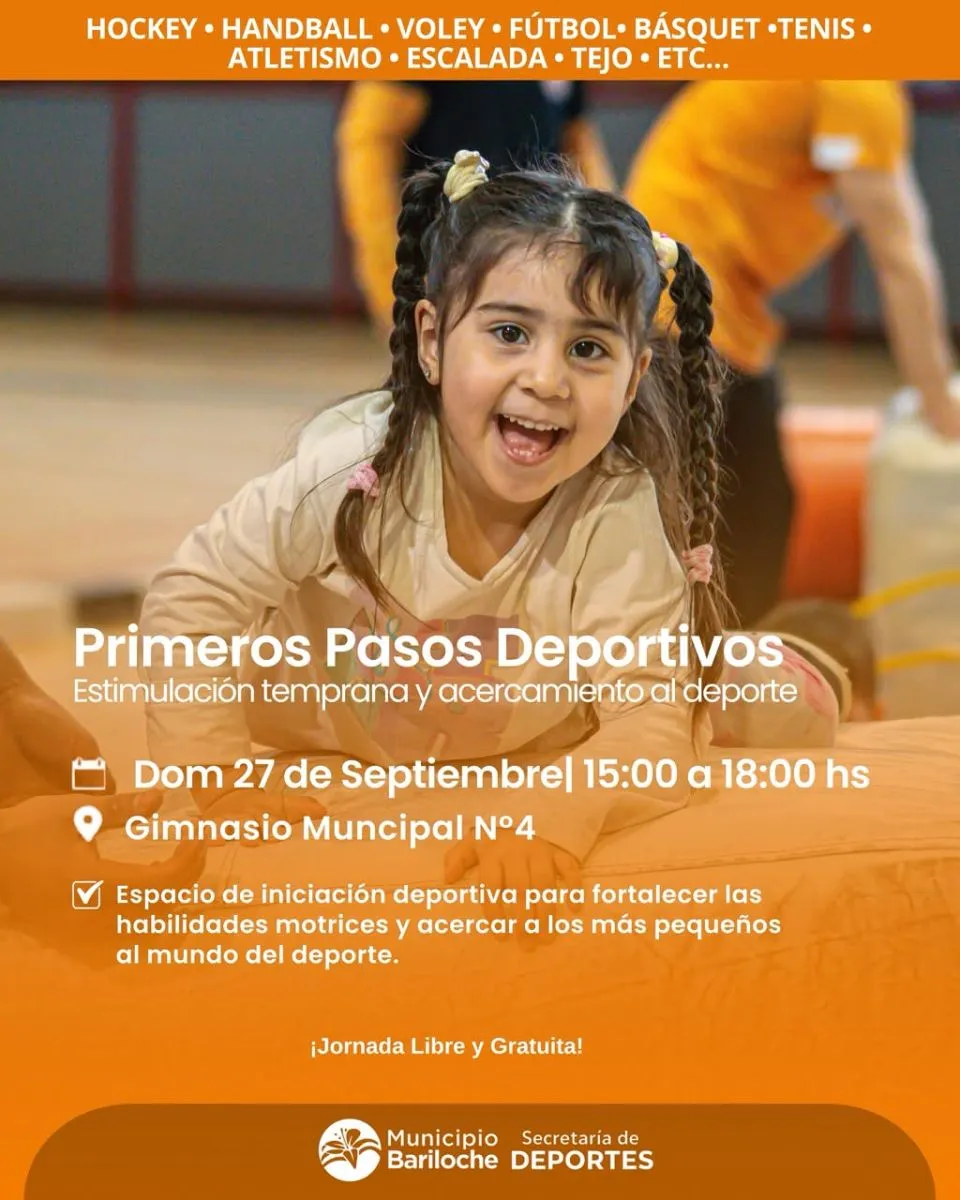 Nueva edición de "Primeros Pasos Deportivos" para iniciación infantil en Bariloche