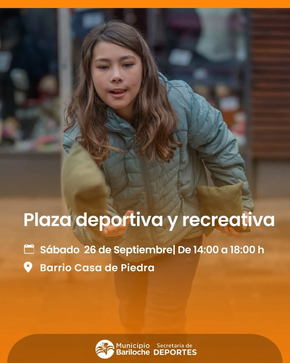 Plaza deportiva y recreativa este sábado en Casa de Piedra