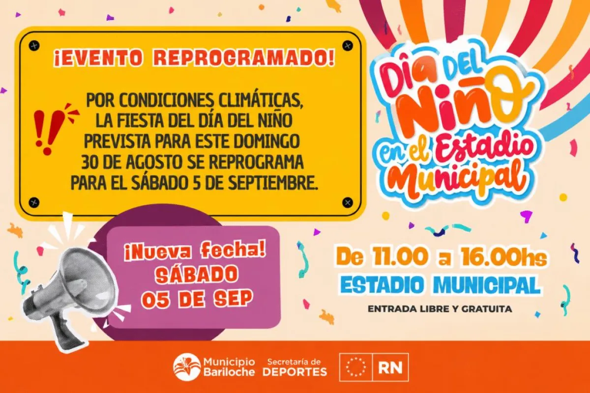 Suspenden la Fiesta del Día del Niño en el Estadio Municipal por pronóstico de mal tiempo