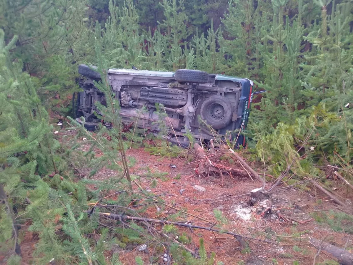 Volcó una camioneta de Gendarmería por hielo en la Ruta 40 cerca de El Bolsón